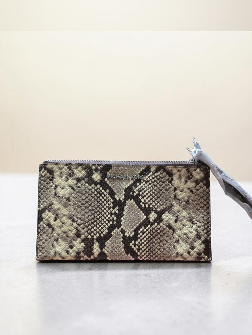 NWOT Michael Kors Snakeskin-Print Wristlet